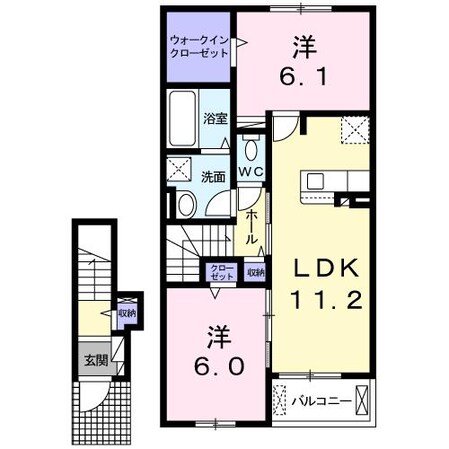 中津駅 バス10分  沖代町下車：停歩2分 2階の物件間取画像